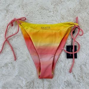 NEW! Skatie Pink Orange Yellow Vera Bottom L Sunrise Bikini Swimsuit